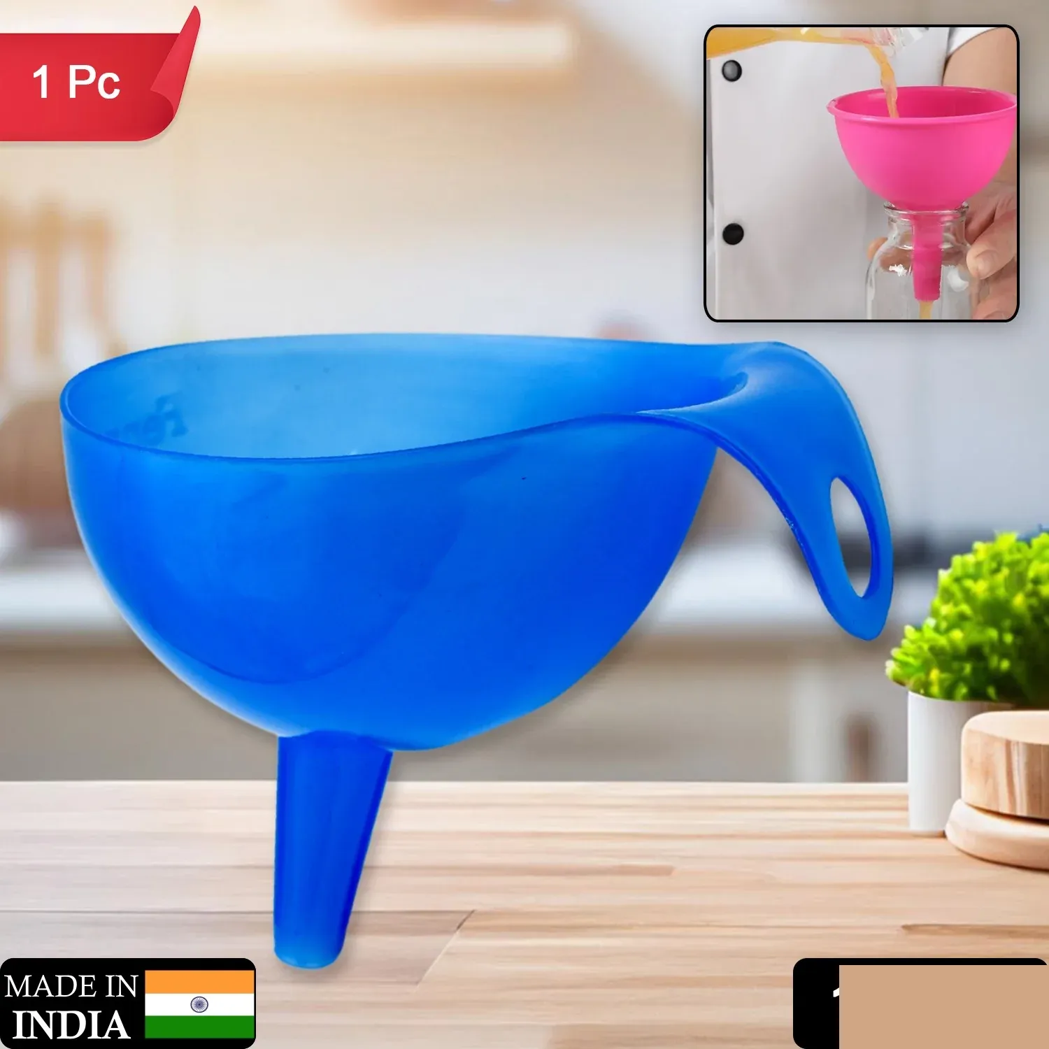 Food Grade Plastic Funnel for Oil, Sauce & Juice Pouring - Detailed Feature View 1