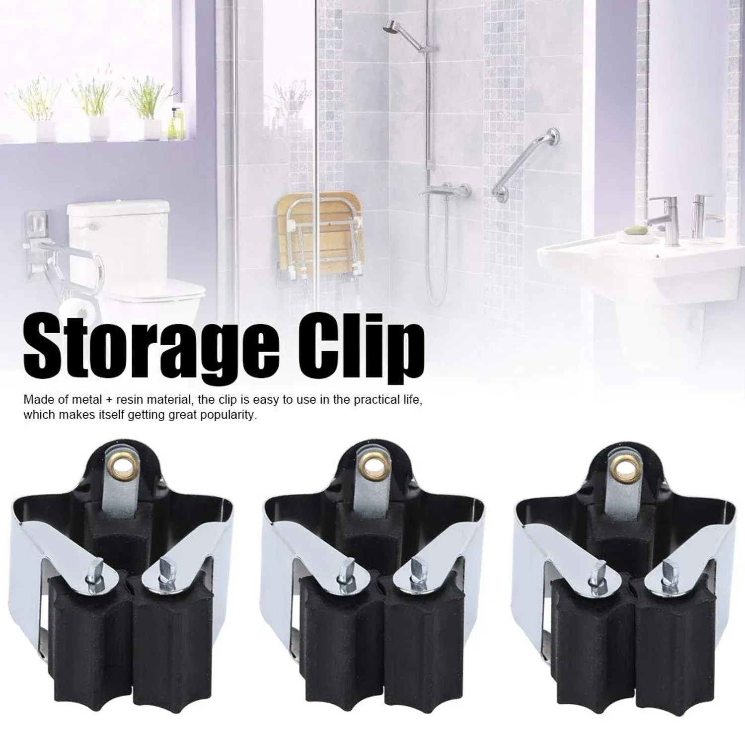 Wall Mount Mop Holder – No-Slide Grip for Home & Garage | GlimmerHome - Detailed Feature View 5