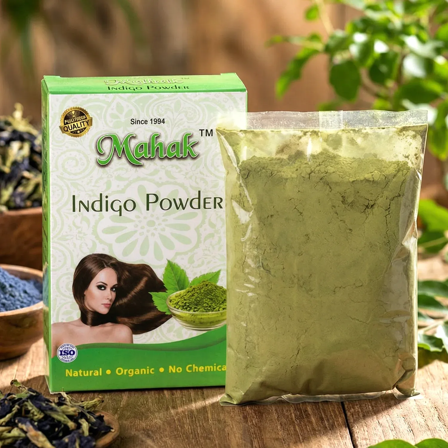 Premium Natural Indigo Powder for Herbal Hair Coloring & Care - 80 gm - Buy Online at Alikart