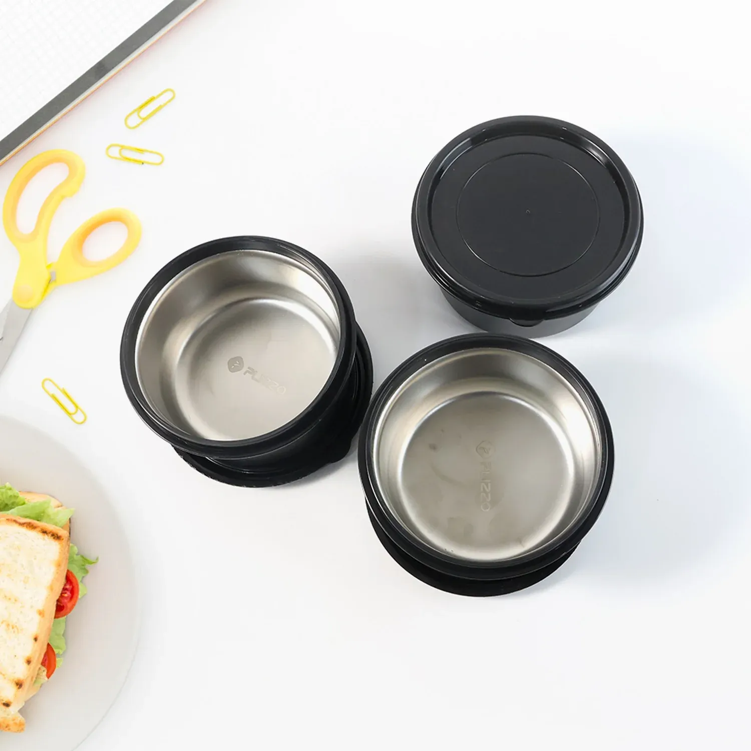 Insulated Stainless Steel Tiffin Lunch Box – 3 Containers with Carry Bag - Detailed Feature View 6