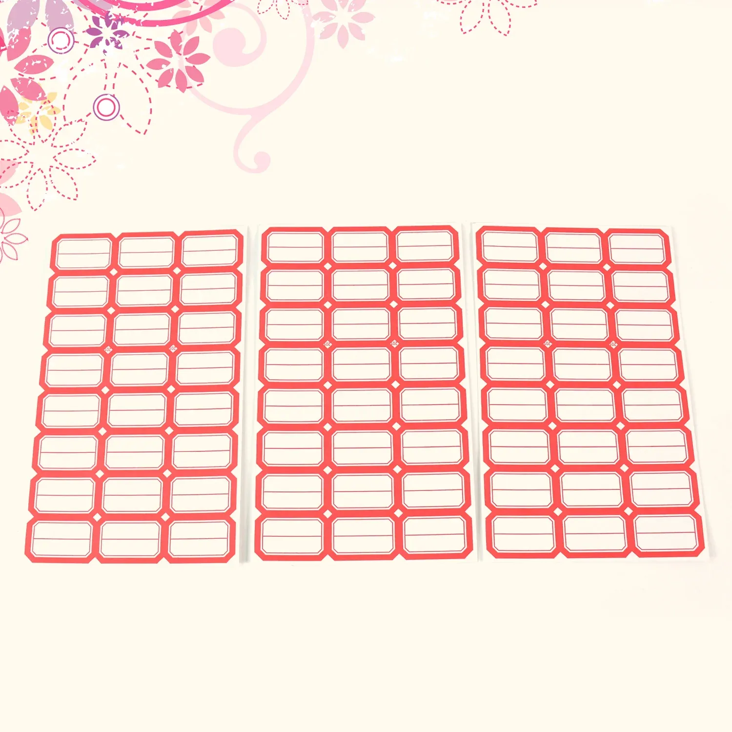 Blank Label Sticker Sheets with Red Border - 10 Multipurpose Sheets - Detailed Feature View 2