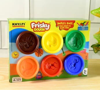 Khyati Frisky Dough Set – 6 Bright Colours with Roller & Cutter Tools
