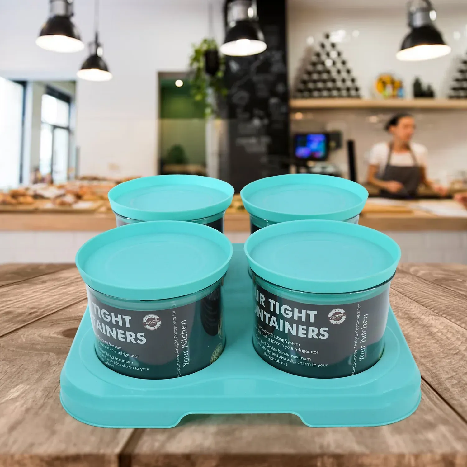 Mukhwas Dani Set – Airtight 4 Pc Jars with Stylish Tray | Organivo - Detailed Feature View 5