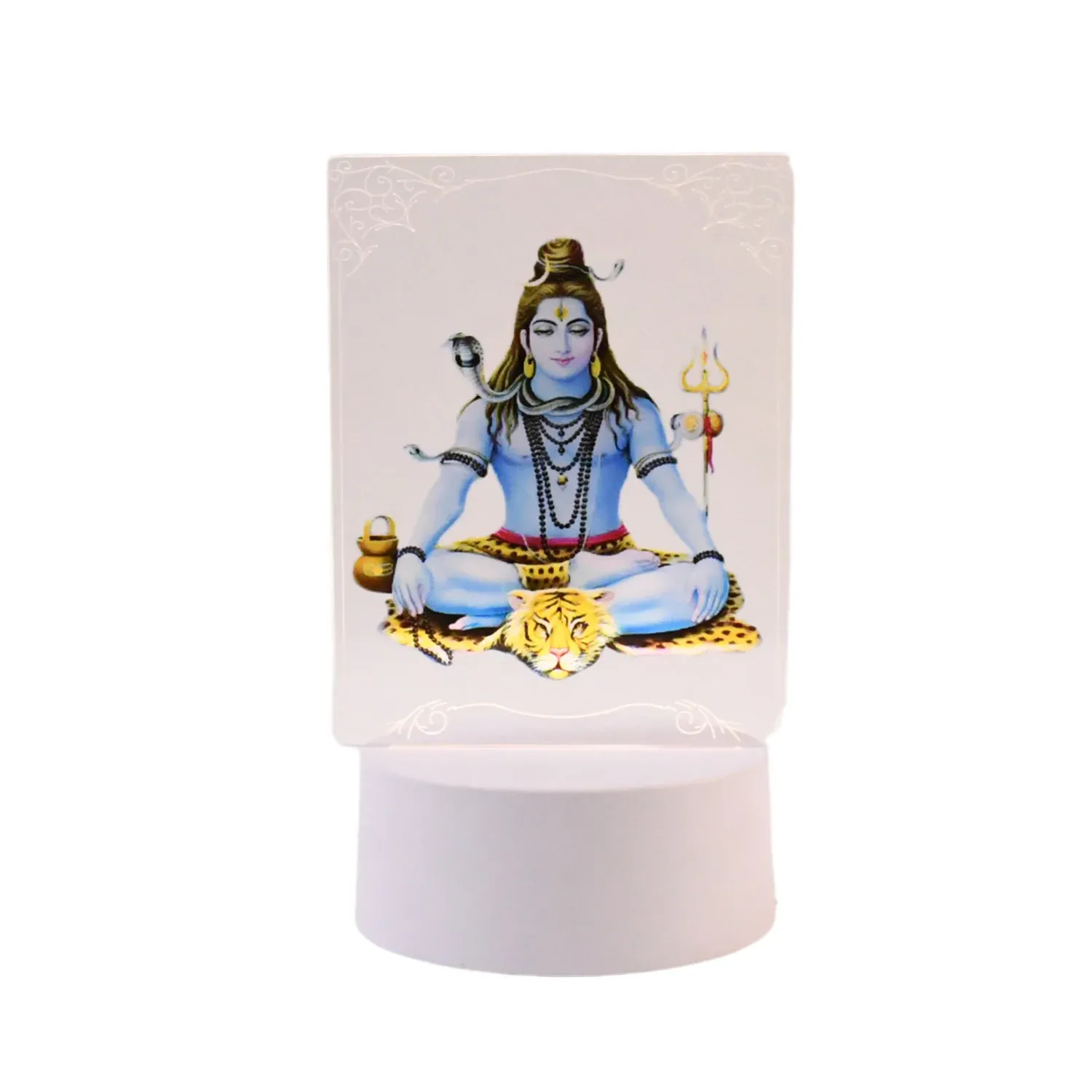 Beautiful 3D Lord Shiva Frame with Soft White Light (1 Pc) - Detailed Feature View 4