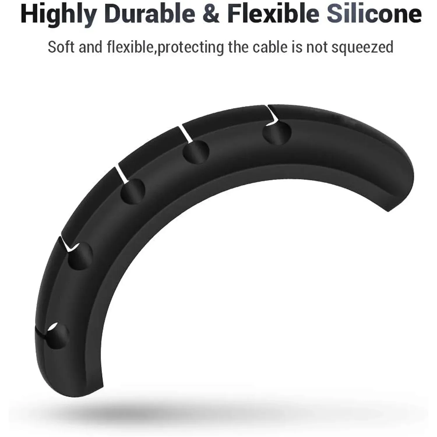 5 Slot Cable Clips - Silicone Adhesive Cord Management Organizer (1 Pc / 5 Slot) - Detailed Feature View 4