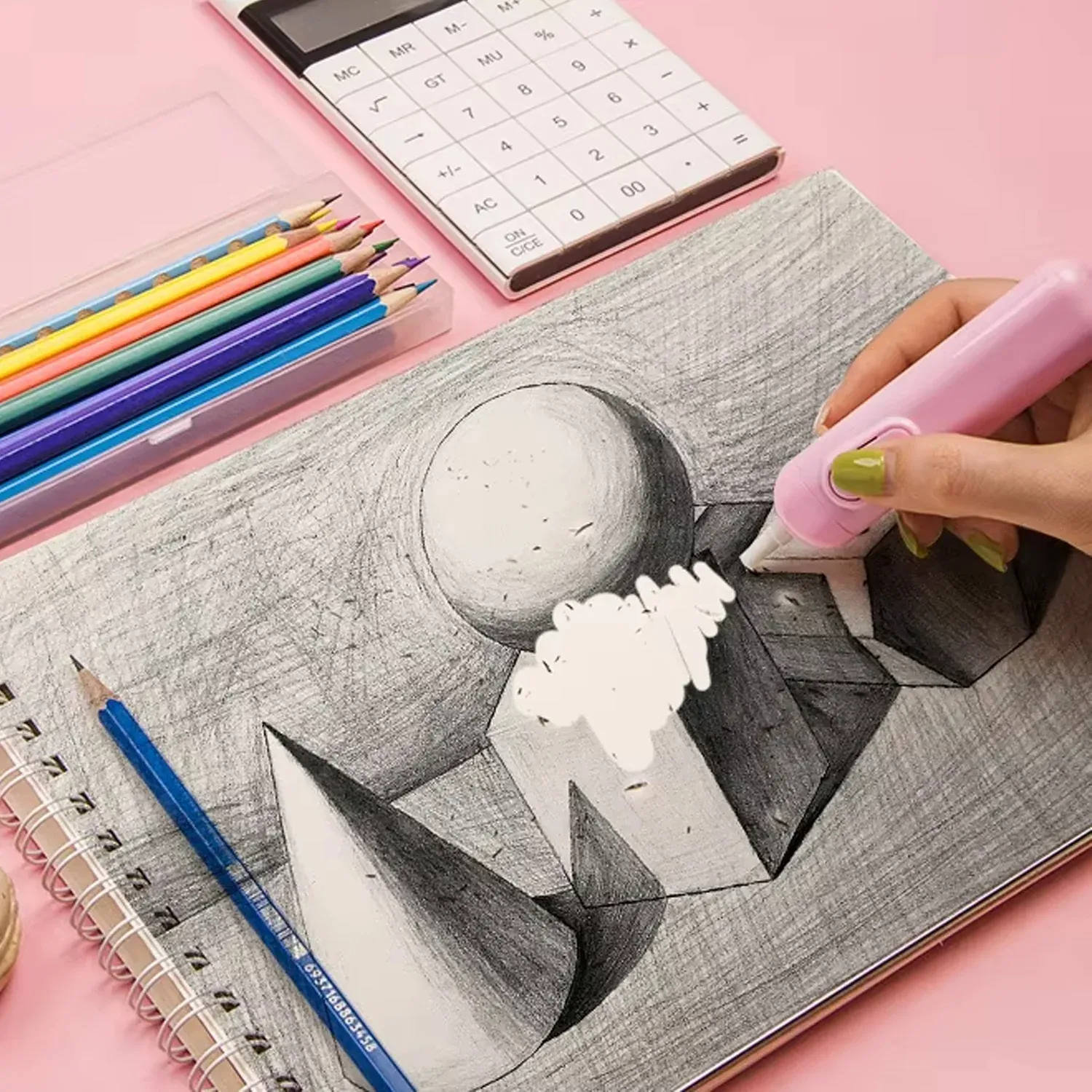 Electric Eraser Kit – Precision Erasing for Art & Drafting | ScribbleJoy - Detailed Feature View 1