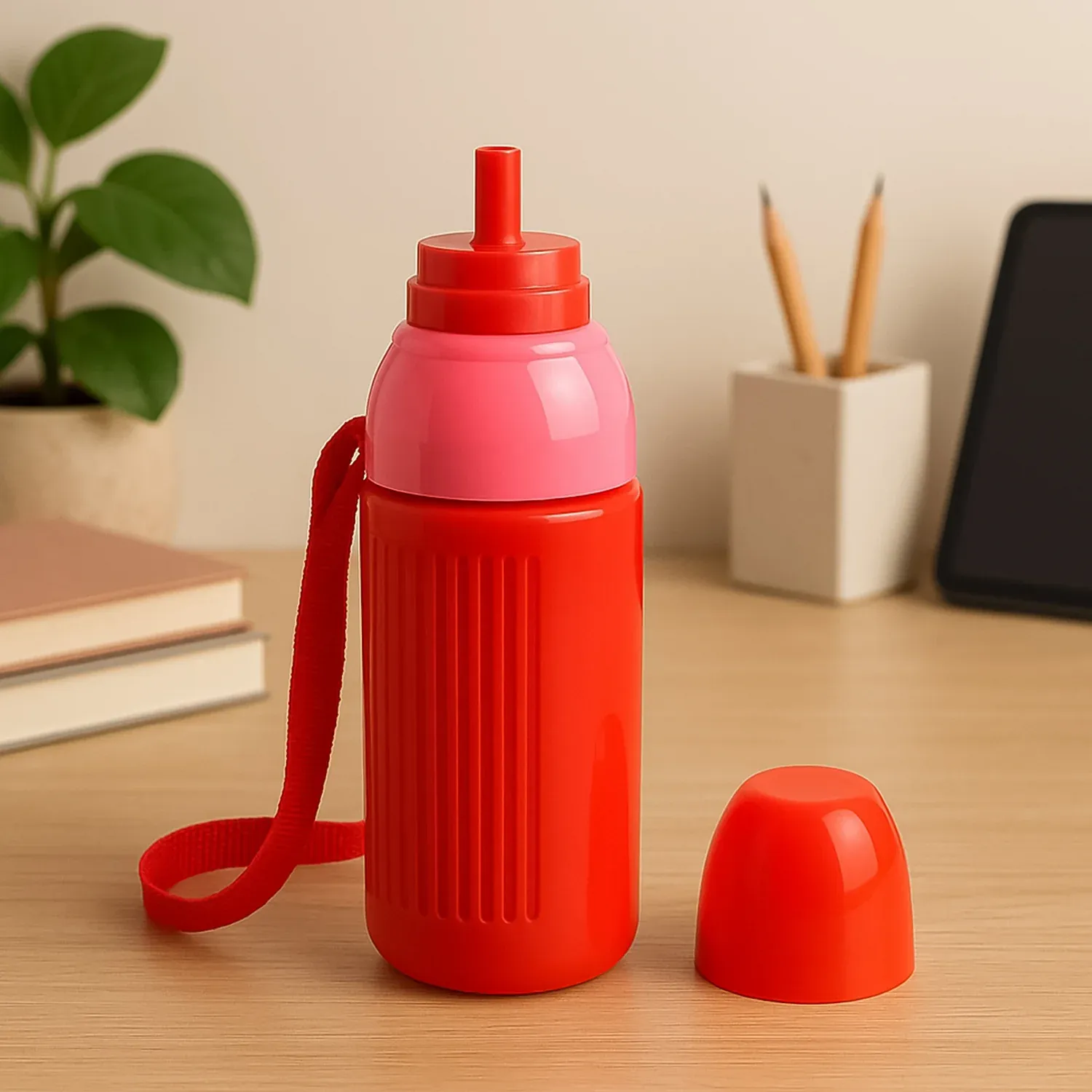 500ml Insulated Sports Water Bottle with Straw & Carry Dori - BPA-Free - Detailed Feature View 3