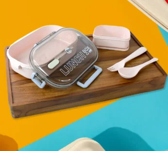 Leak-Proof Lunch Box – 3 Compartments with Spoon