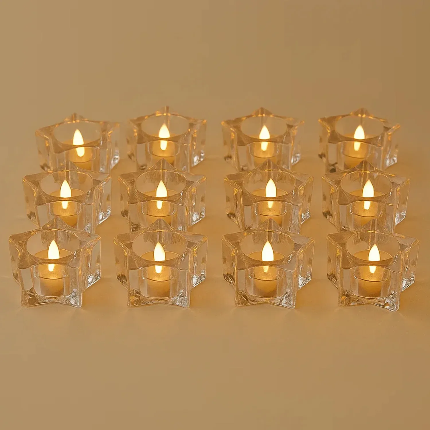 LED Crystal Effect Flameless Candles – Set of 12 Decorative Tealights - Detailed Feature View 7