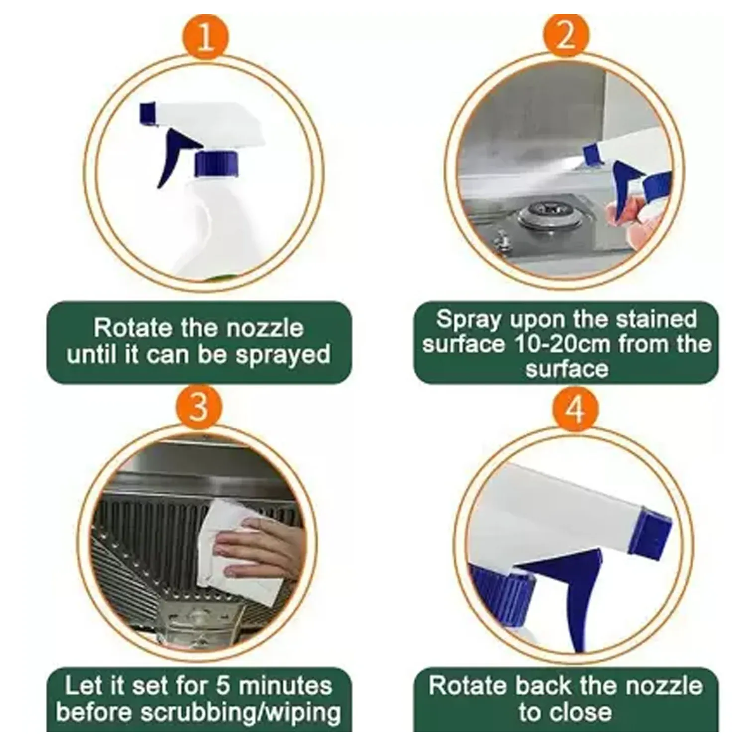 Kitchen Cleaner Spray 500ml – Non-toxic Oil & Grease Remover - Detailed Feature View 2