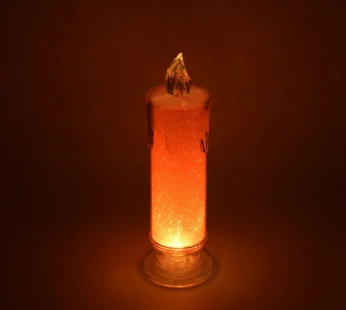 Red LED Flameless Candles Battery Operated Pillar Candles Flickering Realistic Decorative Lamp Votive Transparent Flameless Ornament Tea Party Decorations for Hotel, Scene,Home Decor, Restaurant, Diwali Decoration Candle Crystal Lamp, Diwali (1 Pc)