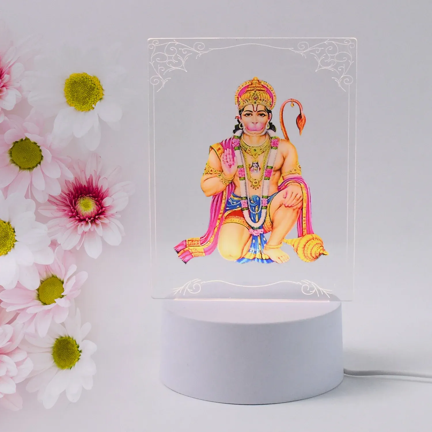 Beautiful 3D Lord Hanuman Frame with soft white light (1 Pc) - Detailed Feature View 6