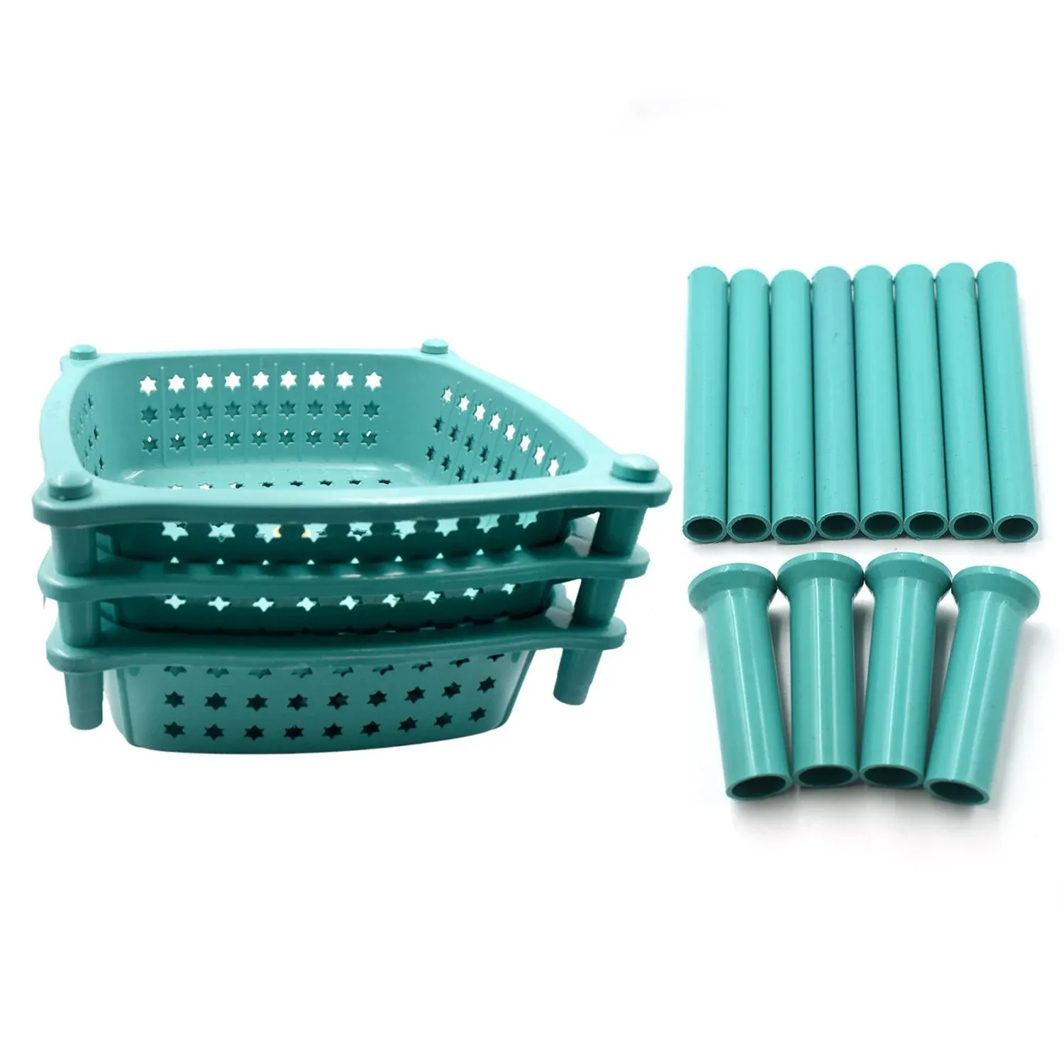 Kitchen Trolley Basket – 3 Layer Square Storage Rack | CookAura - Detailed Feature View 4