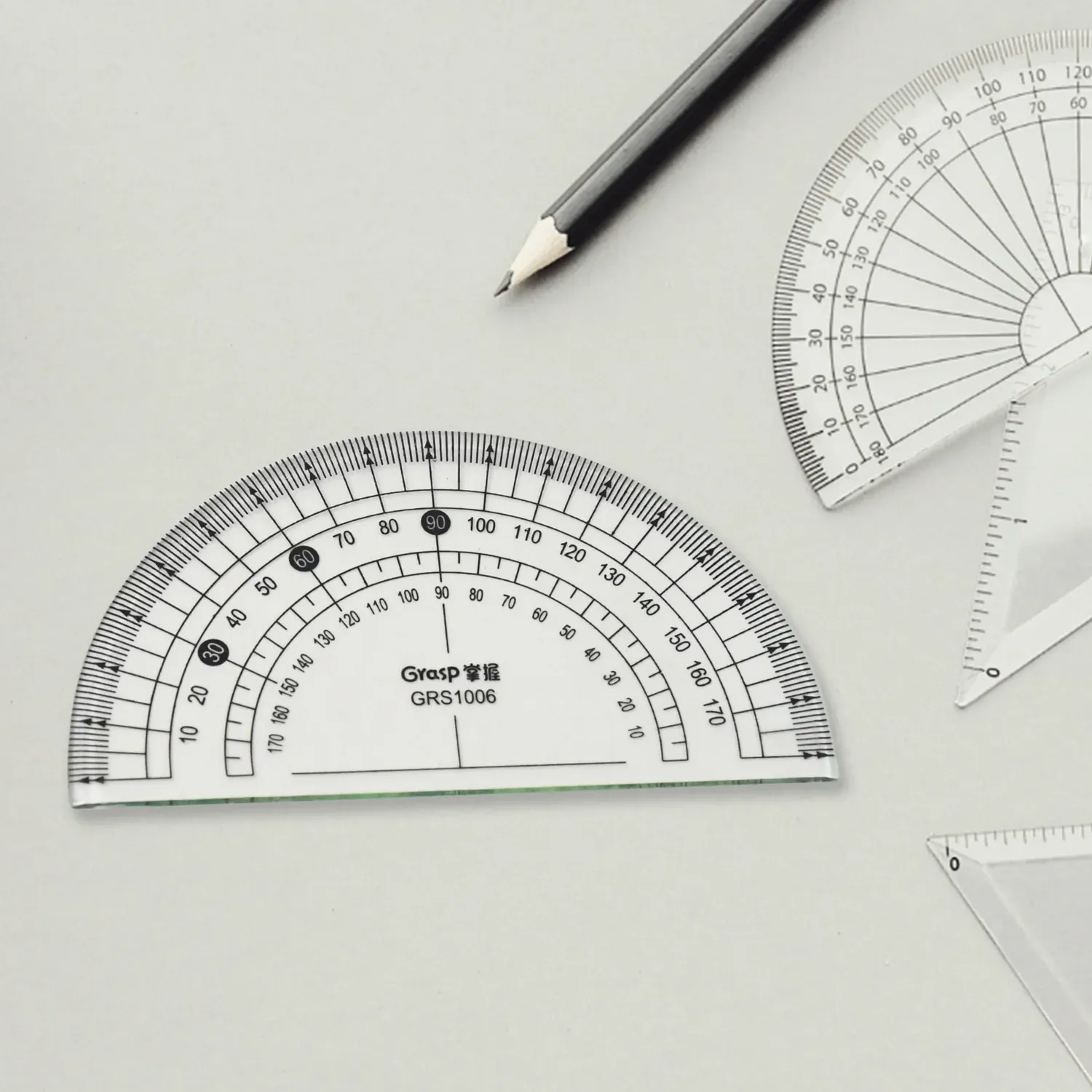 4-Piece Geometry Set, Triangle Ruler Protractor Straight Ruler - Detailed Feature View 5