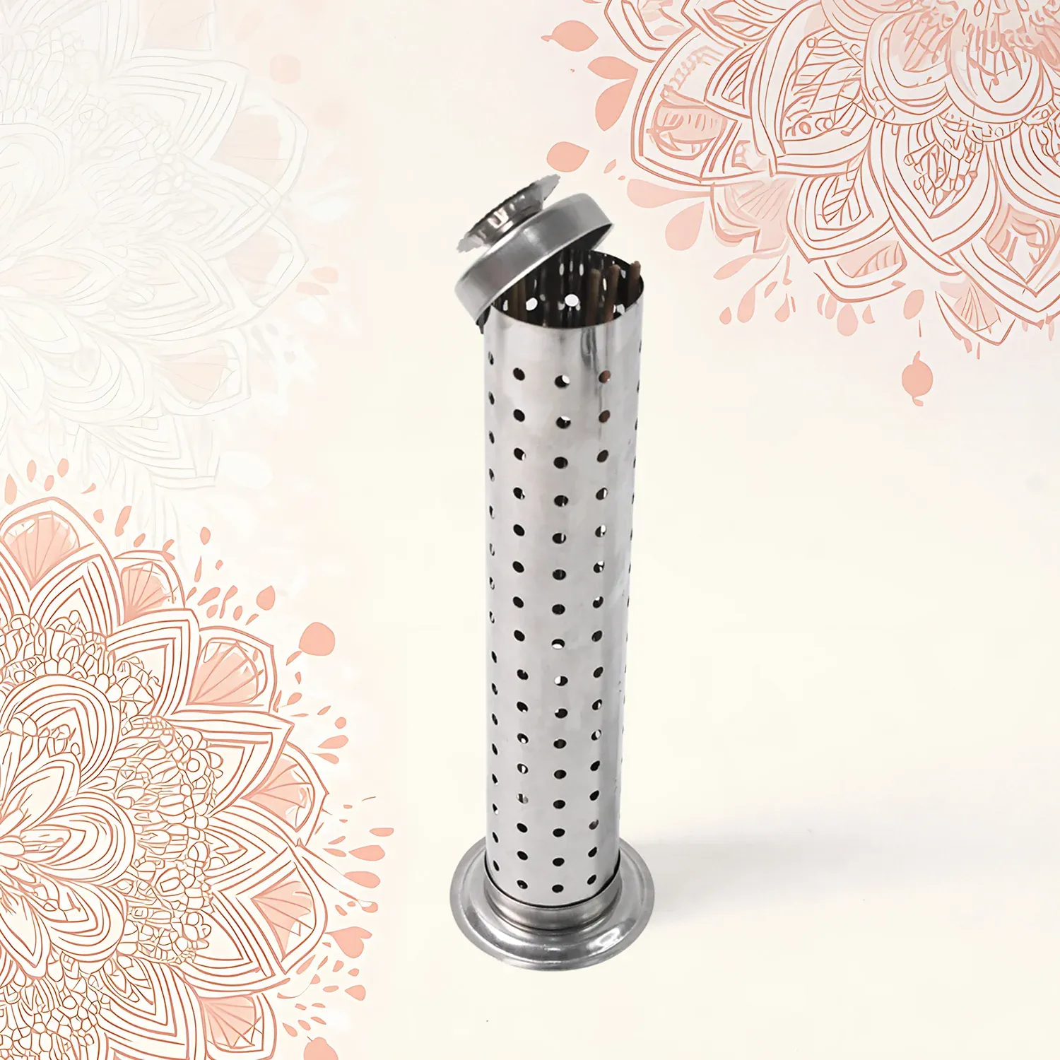 Stainless Steel Agarbatti Stand – Safe Ash Catcher for Puja - Detailed Feature View 5