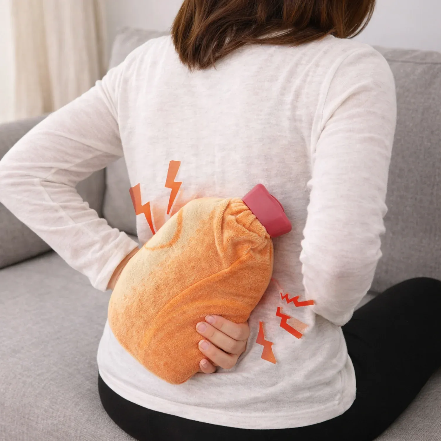Reusable Hot Water Bag with Soft Fabric Cover for Pain Relief - Detailed Feature View 3