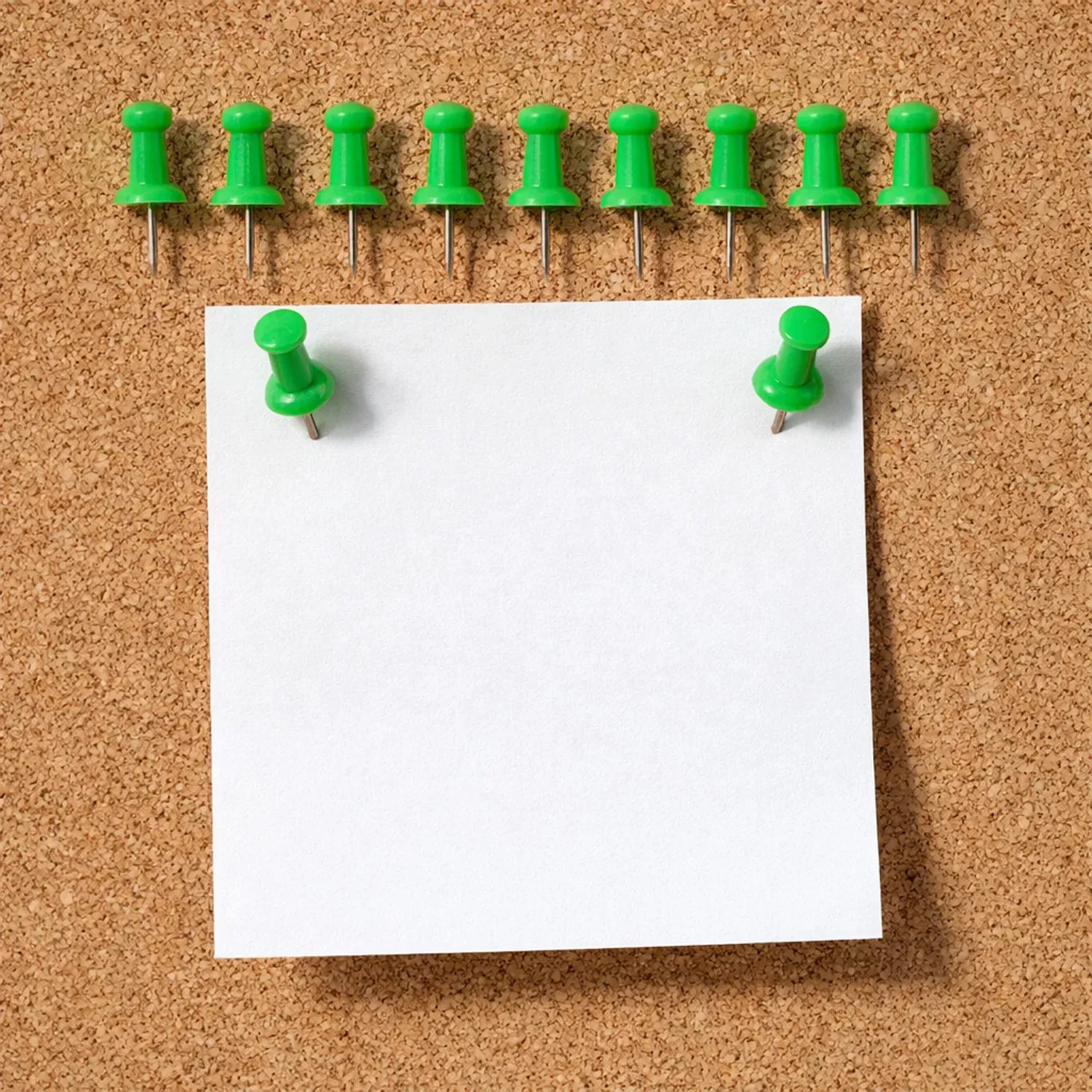Green Plastic Push Pins Thumb Tacks for Notice Boards - 10 Pc - Detailed Feature View 3