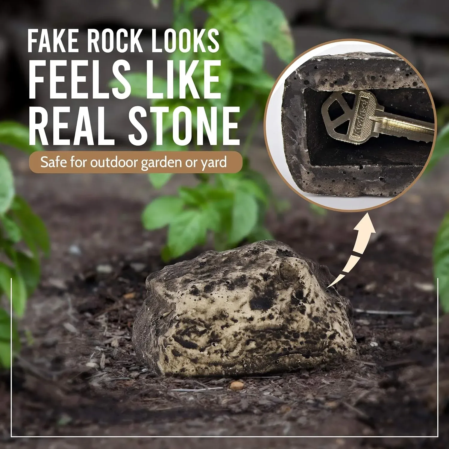 Fake Rock Key Hider – Discreet Outdoor Key Storage | Safelix - Detailed Feature View 4