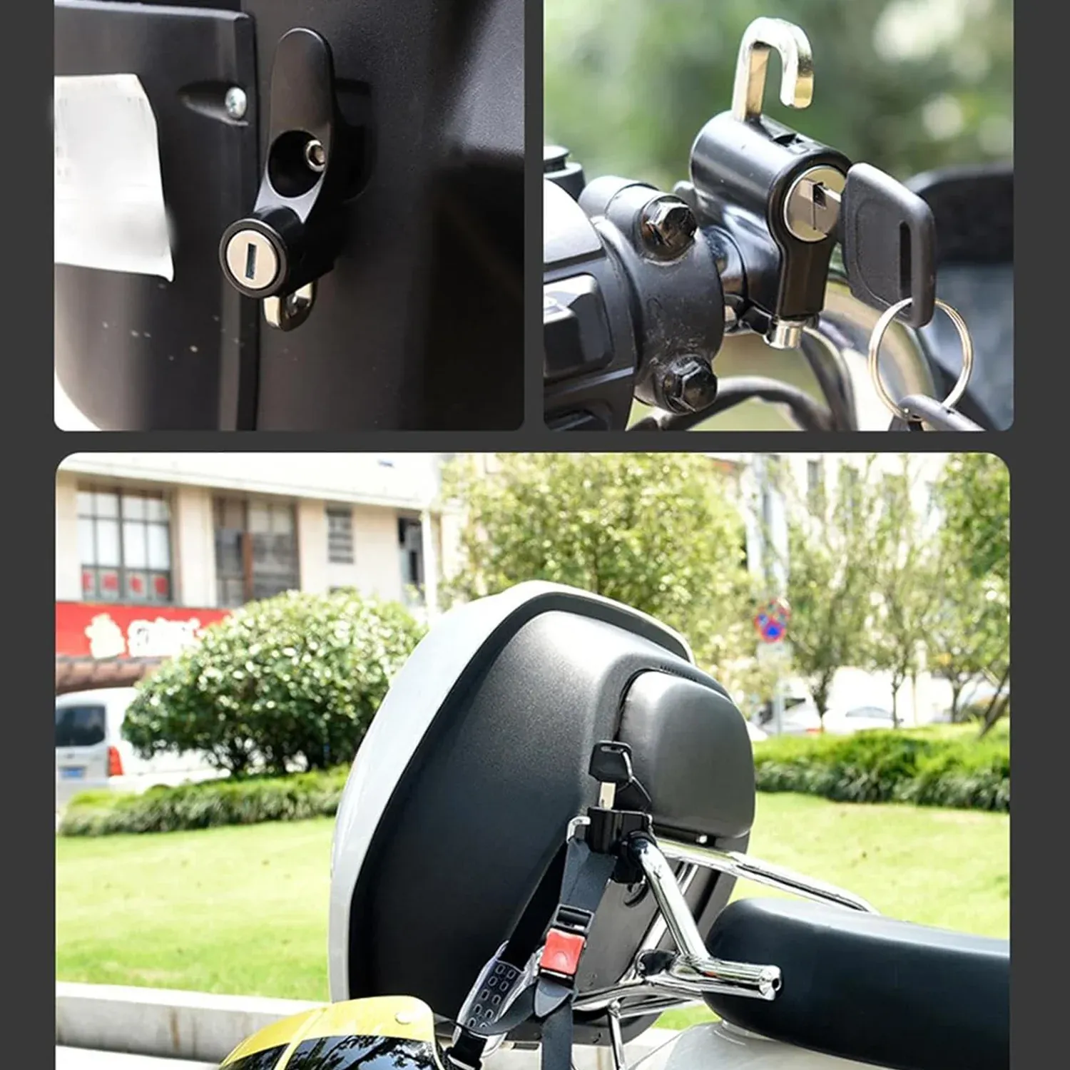 Heavy-Duty Handlebar Helmet Lock for Motorcycles & Scooters