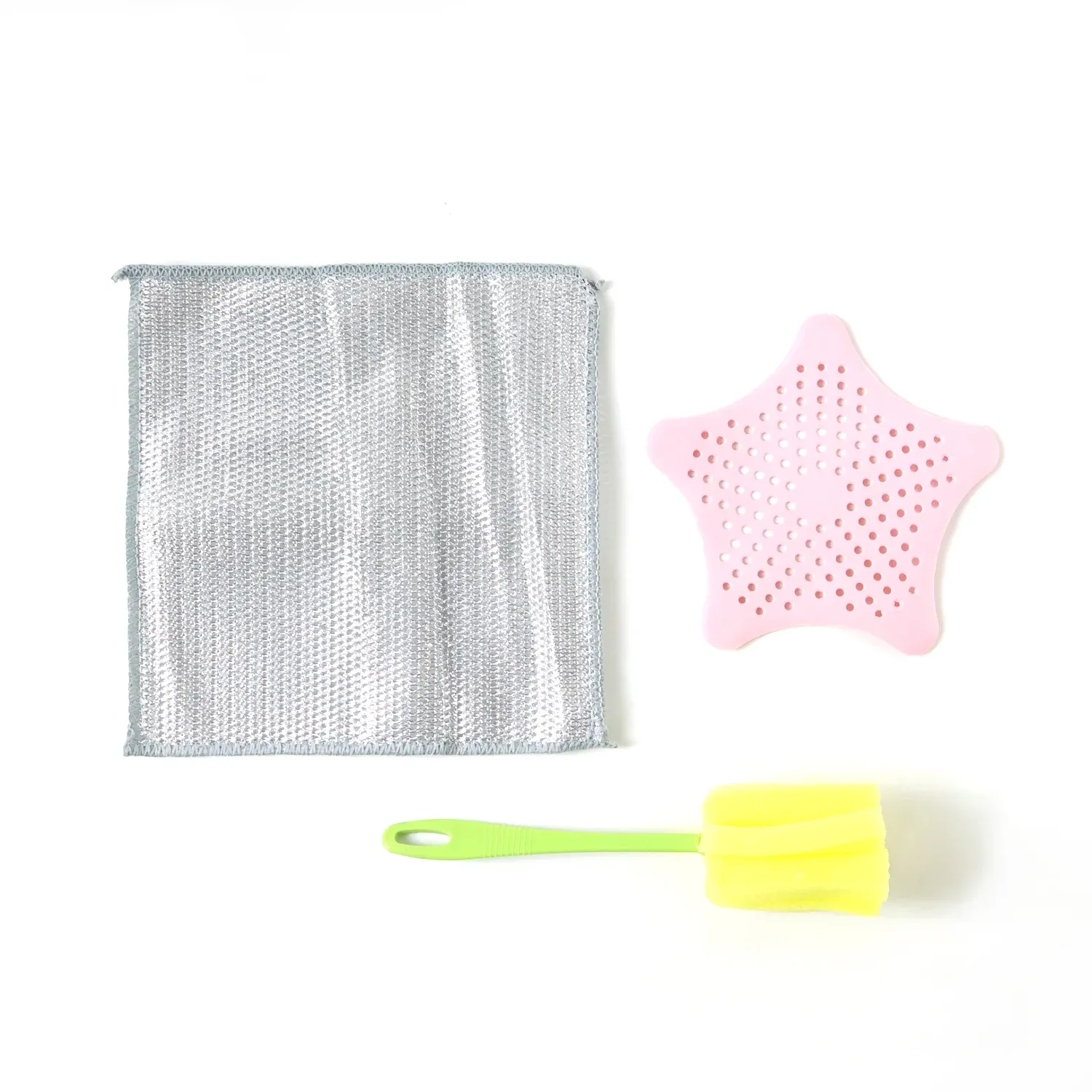 Kitchen Cleaning Set – 3-in-1 Combo with Scrub Pad & Bottle Brush - Detailed Feature View 3