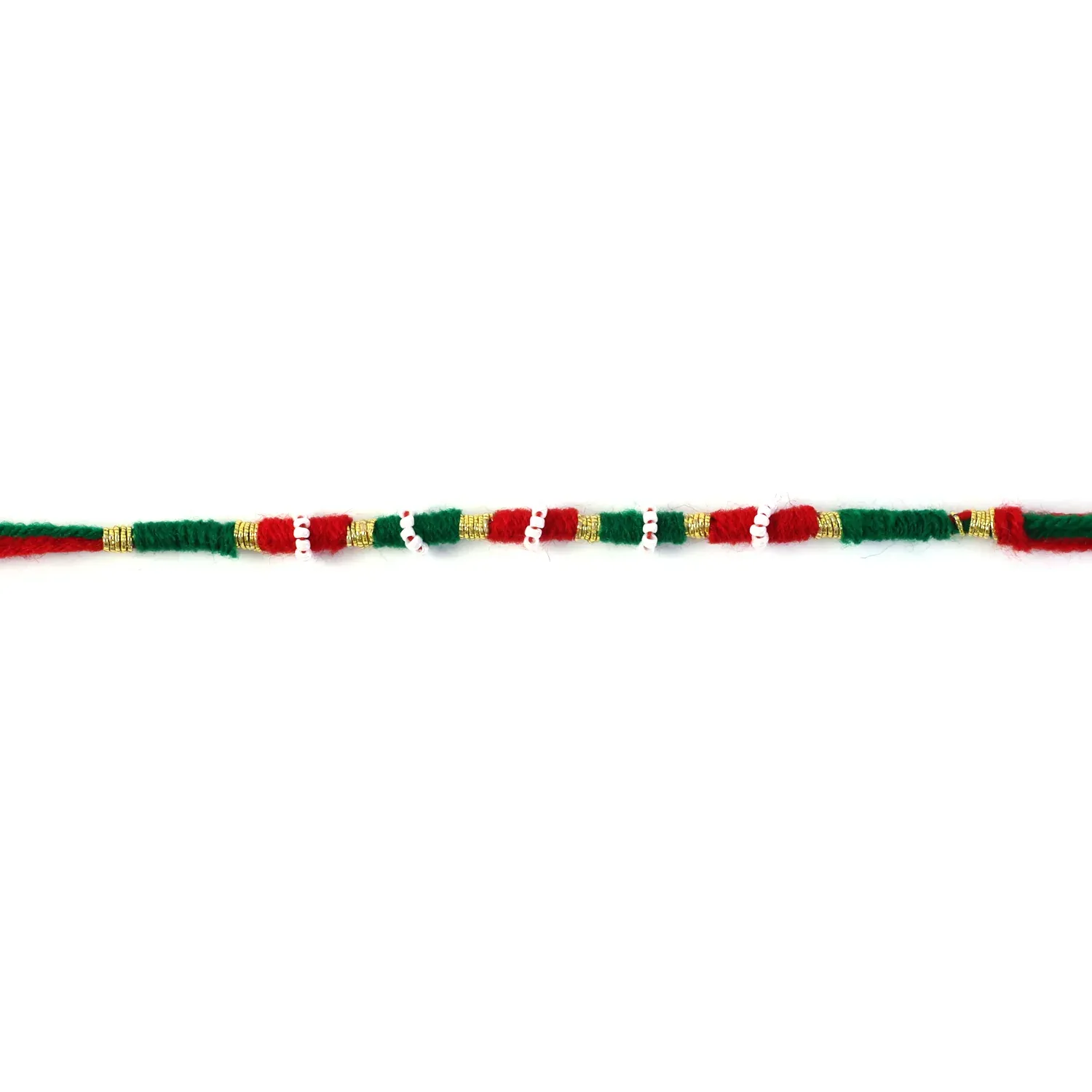 Designer Rakhi – Handmade with Golden Beads & Ethnic Threads - Detailed Feature View 3