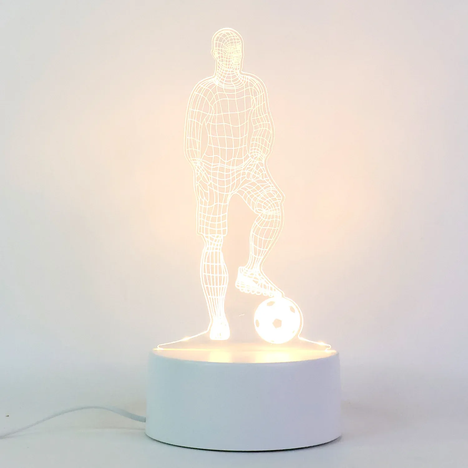 3D Illusion LED Night Lamp with Football Player Design - Detailed Feature View 4