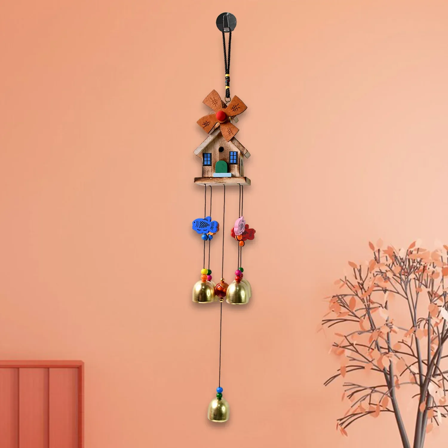 Dragonfly Wind Chime – Outdoor Hanging Garden Decor - Detailed Feature View 7