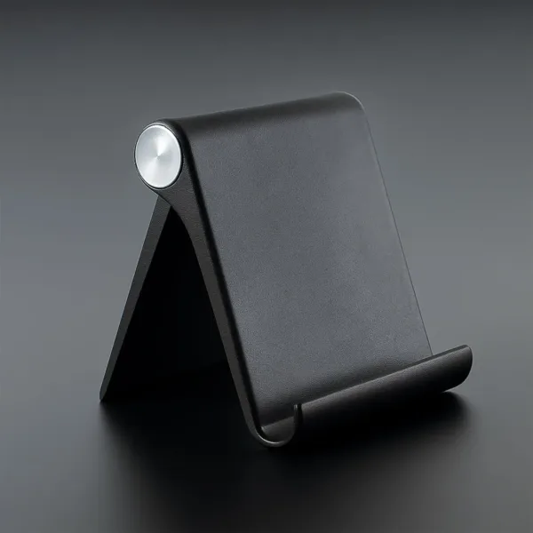 Foldable Black Plastic Desktop Mobile Stand – Compact & Adjustable