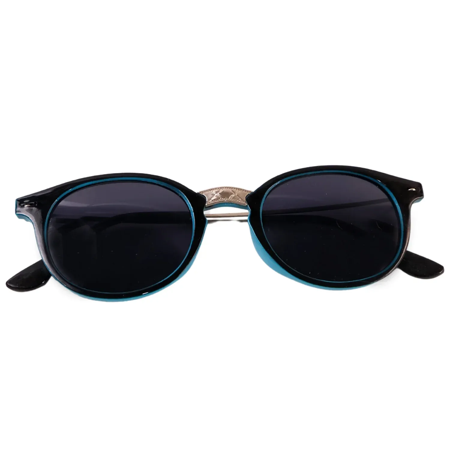Sky Blue UV Protected Round Sunglasses, classic Sunglasses for Men & Women - Detailed Feature View 4