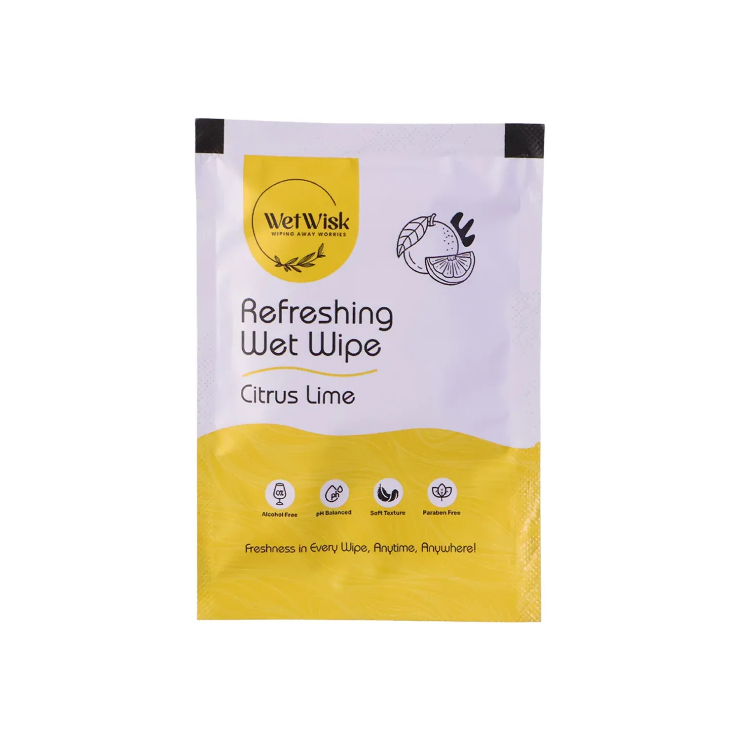 Citrus Lime Refreshing Wet Wipe for Face, Hands & Body (1 Pc) - Detailed Feature View 3
