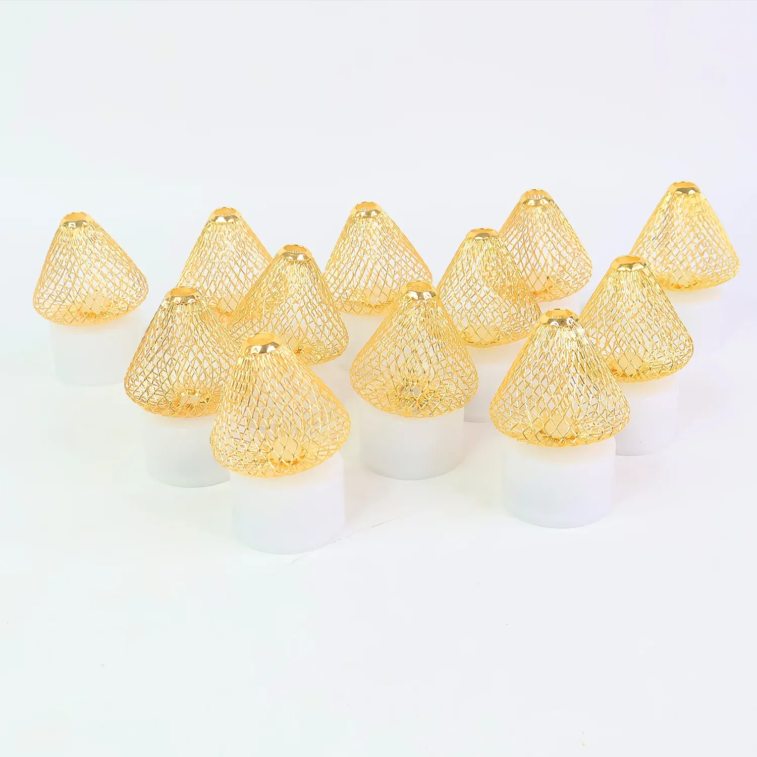 LED Flameless Candle Lights – Set of 12 with Golden Net Cover - Detailed Feature View 4