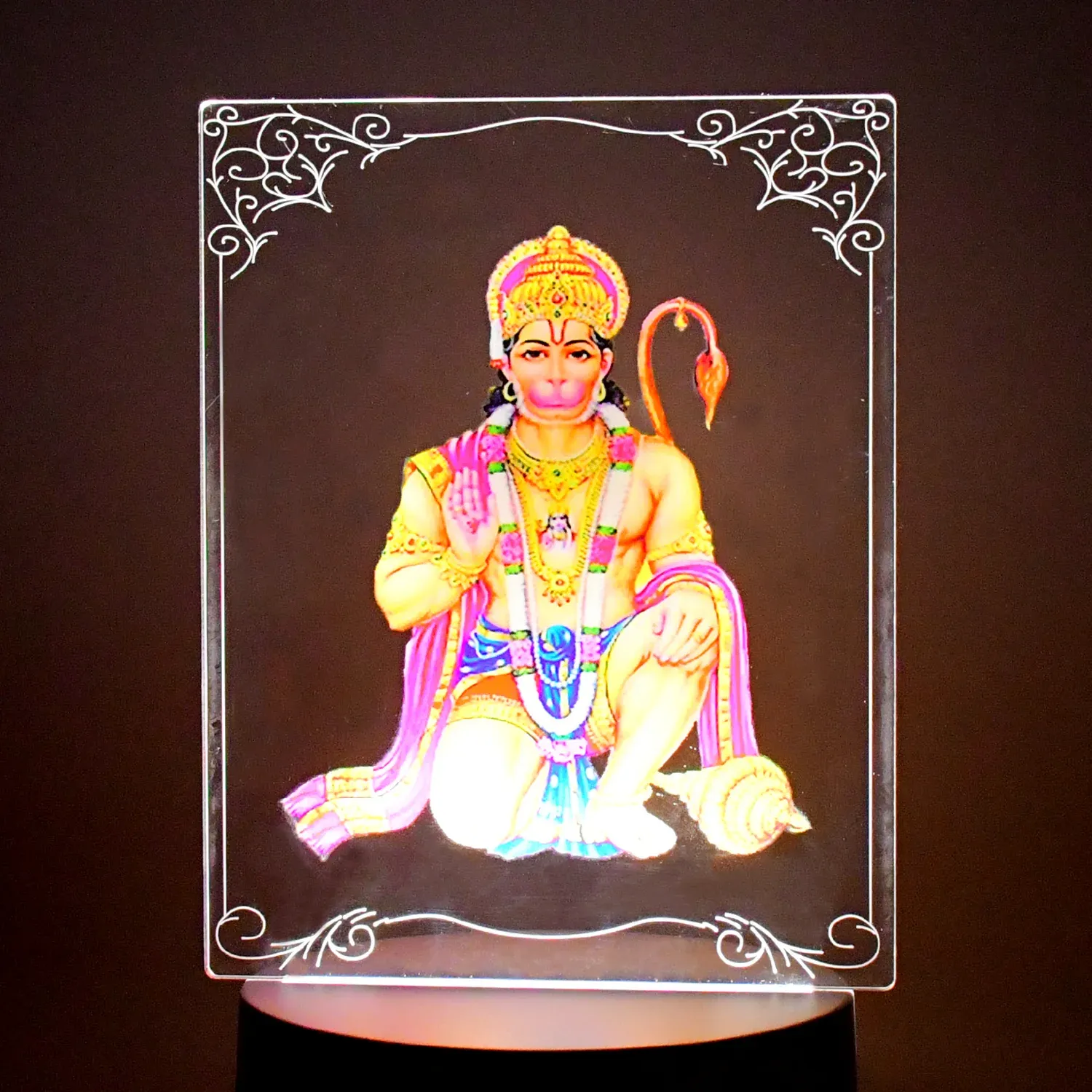 Premium Beautiful 3D Lord Hanuman Frame with soft white light (1 Pc) - Buy Online at Alikart