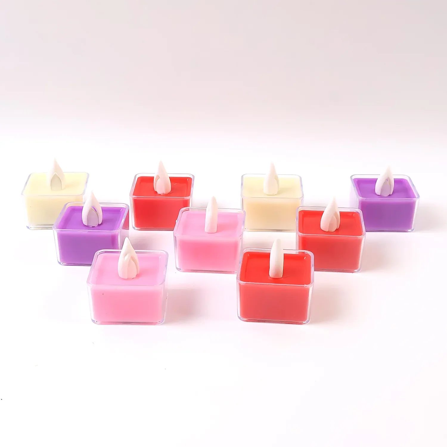 LED Flameless Tealight Candles – Vibrant Multicolor Set (9 Pc) - Detailed Feature View 4