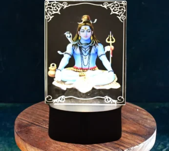 Beautiful 3D Lord Shiva Frame with Soft White Light (1 Pc)