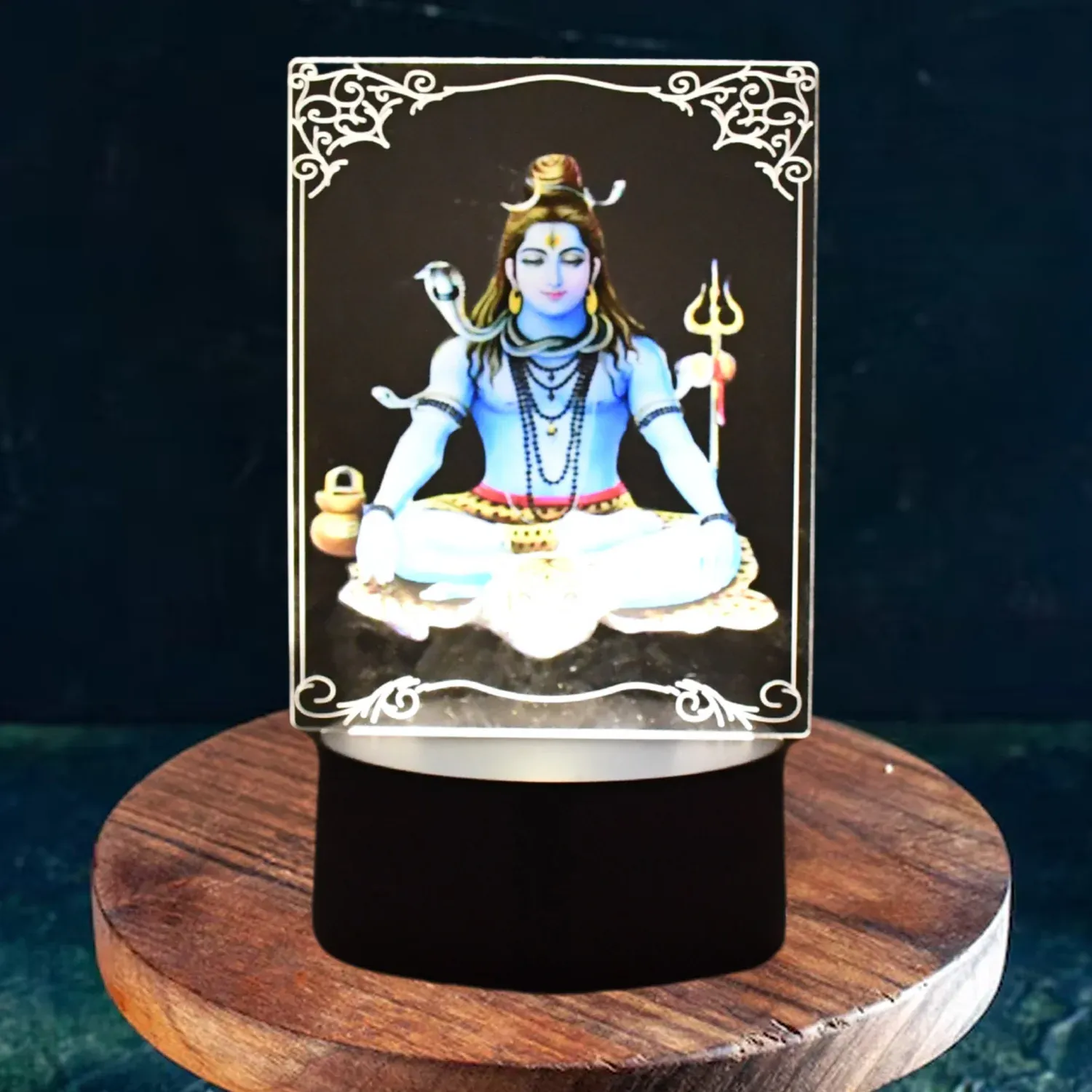 Premium Beautiful 3D Lord Shiva Frame with Soft White Light (1 Pc) - Buy Online at Alikart
