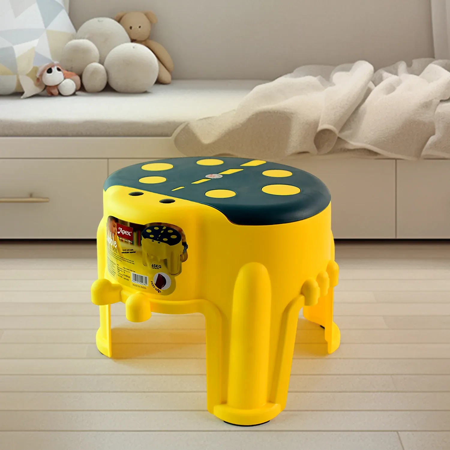 Kids Step Stool – Durable Apex Bubble Plastic with Non-Slip Seat - Detailed Feature View 2