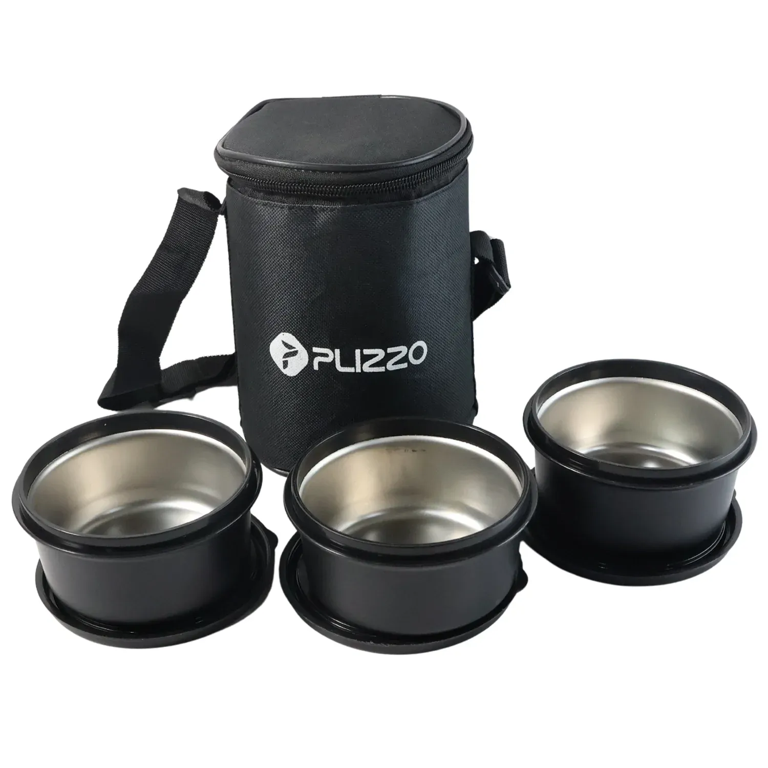 Insulated Stainless Steel Tiffin Lunch Box – 3 Containers with Carry Bag - Detailed Feature View 4