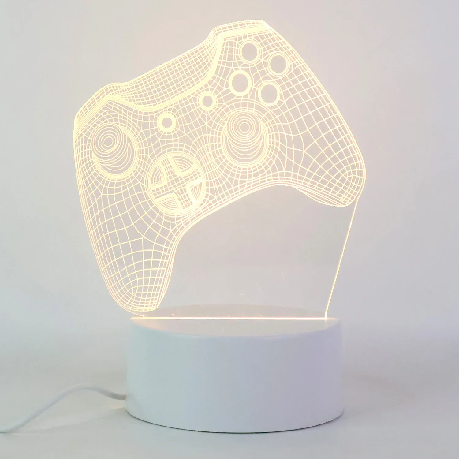 3D Illusion LED Night Lamp with Gaming Controller Design - Detailed Feature View 4