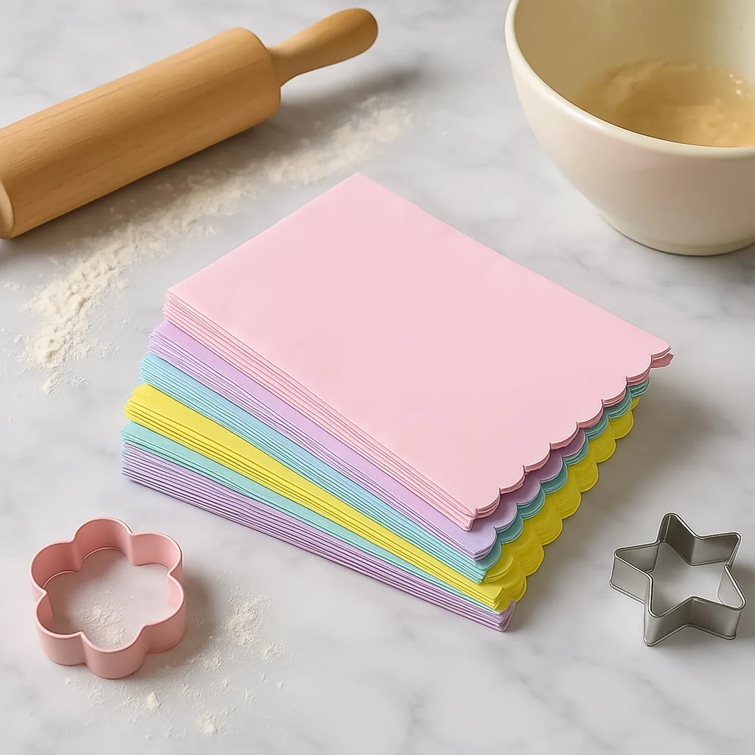 200 Pcs Multi-Color Oil-Absorbing Baking Paper Sheets - Detailed Feature View 1