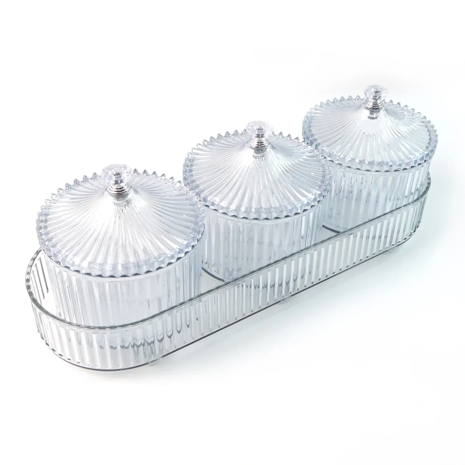 Dry Fruit Storage Jars – 3-Piece Set with Tray for Freshness - Detailed Feature View 4