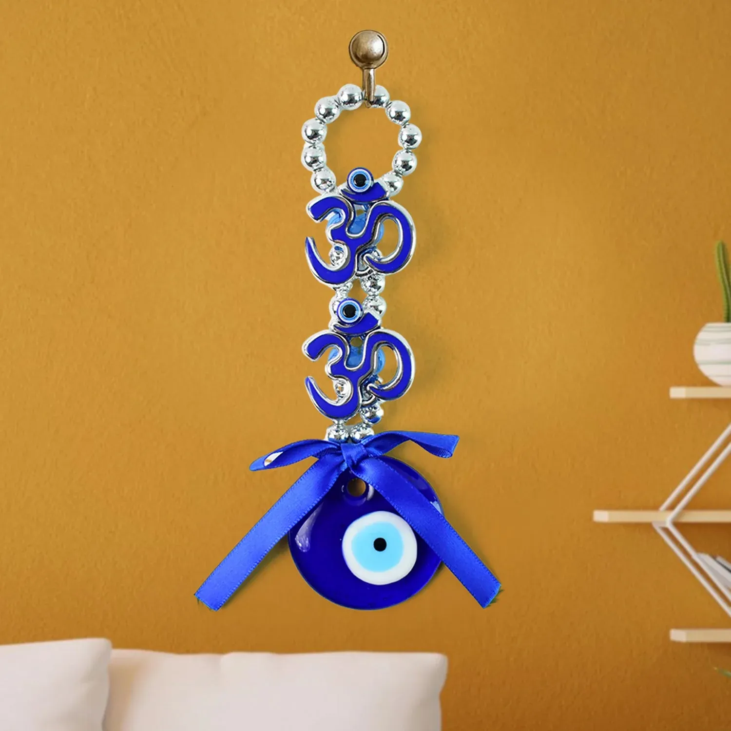 Double OM Evil Eye Hanging – Spiritual Protection Decor - Detailed Feature View 2
