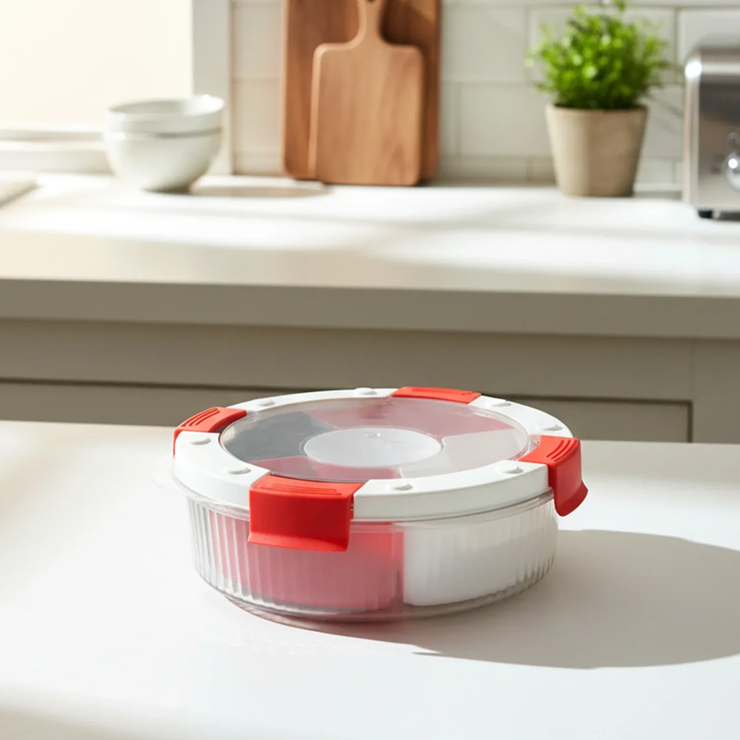 Plastic 5-compartment Spice Storage Box – Easy Kitchen Organization - Detailed Feature View 6