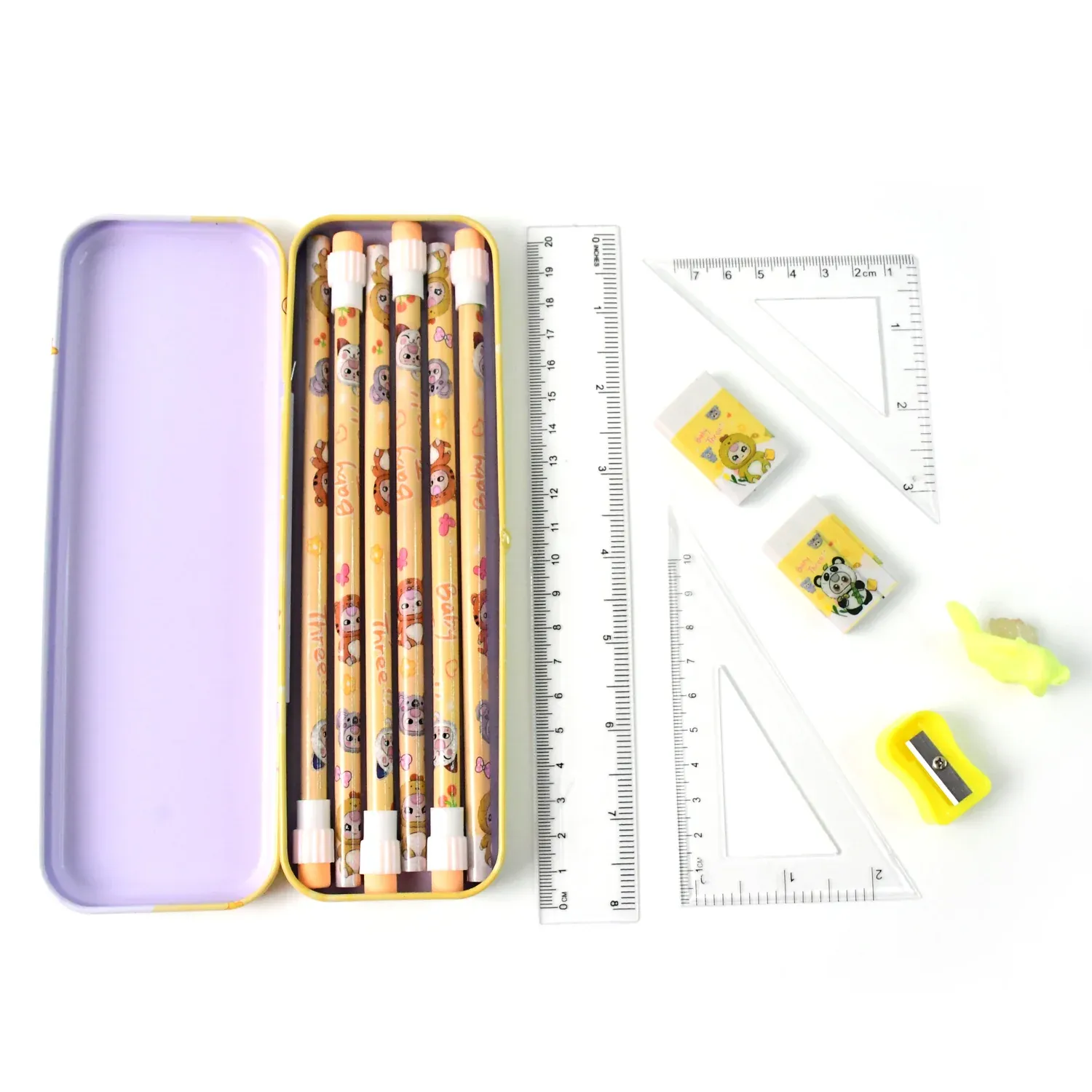 Geometry Box Set – Complete Stationery Kit with Metal Pencil Box - Detailed Feature View 4
