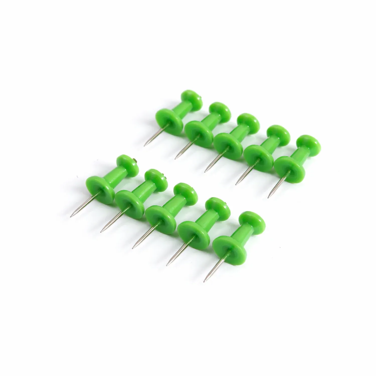 Green Plastic Push Pins Thumb Tacks for Notice Boards - 10 Pc - Detailed Feature View 4
