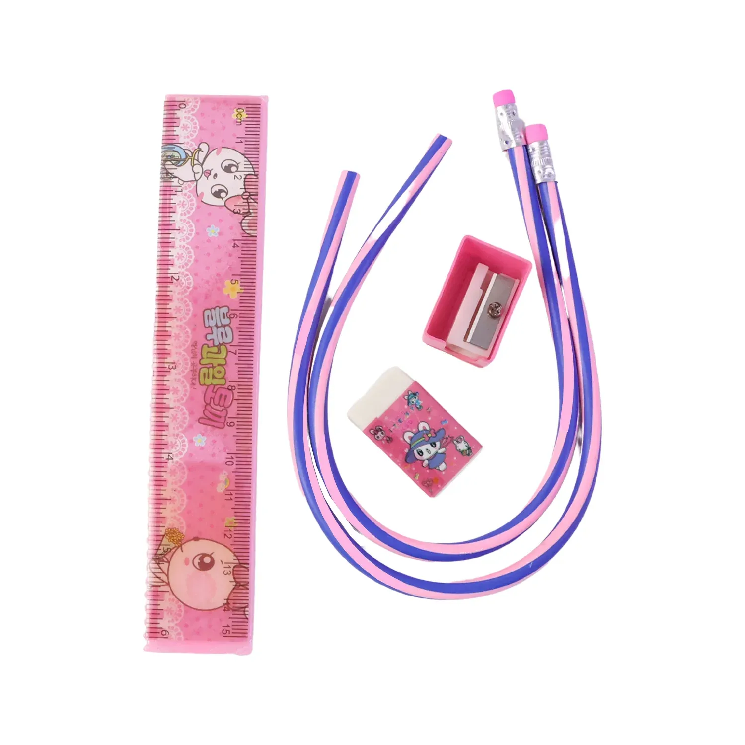 Kids 5-in-1 School Stationery Kit with Flexible Pencils - Detailed Feature View 3