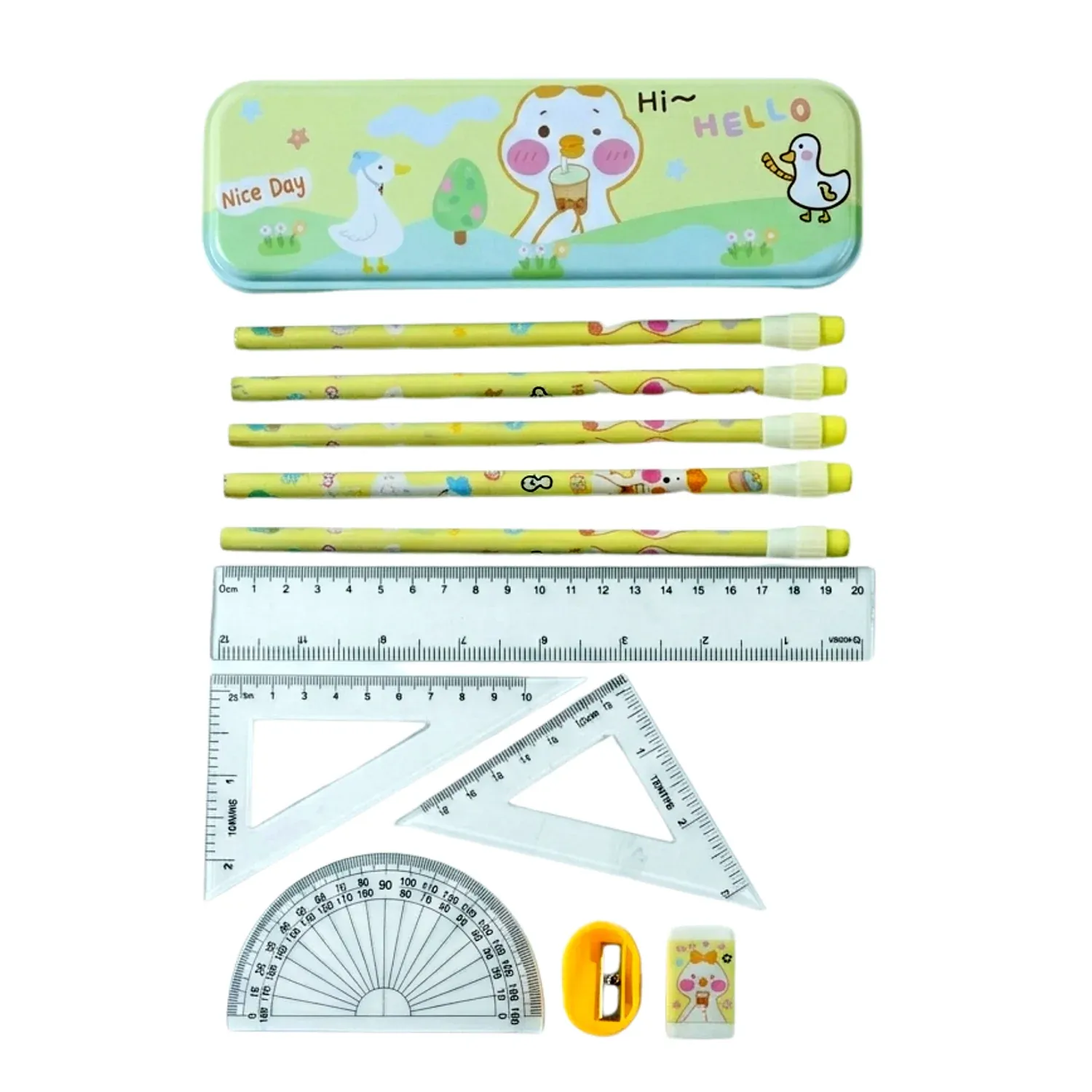 Cartoon Geometry Box Set – Fun & Organised School Supplies - Detailed Feature View 3