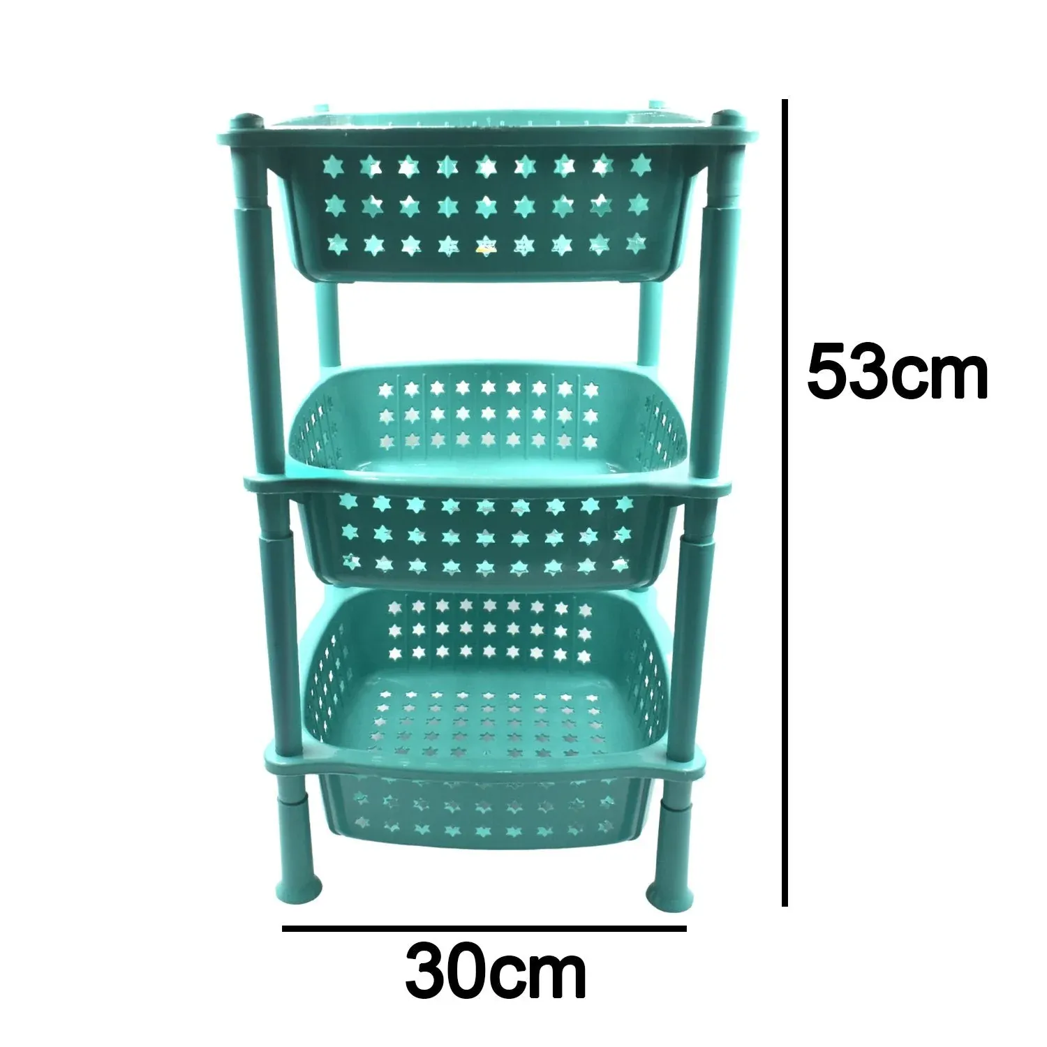Kitchen Trolley Basket – 3 Layer Square Storage Rack | CookAura - Detailed Feature View 5