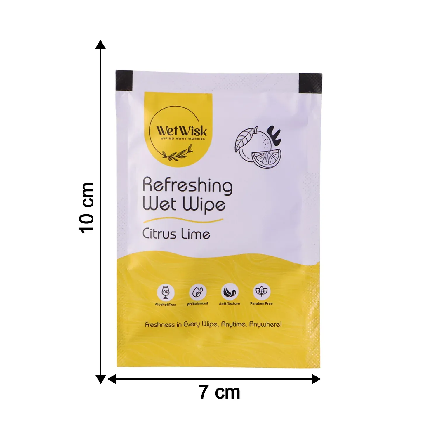Citrus Lime Refreshing Wet Wipe for Face, Hands & Body (1 Pc) - Detailed Feature View 5
