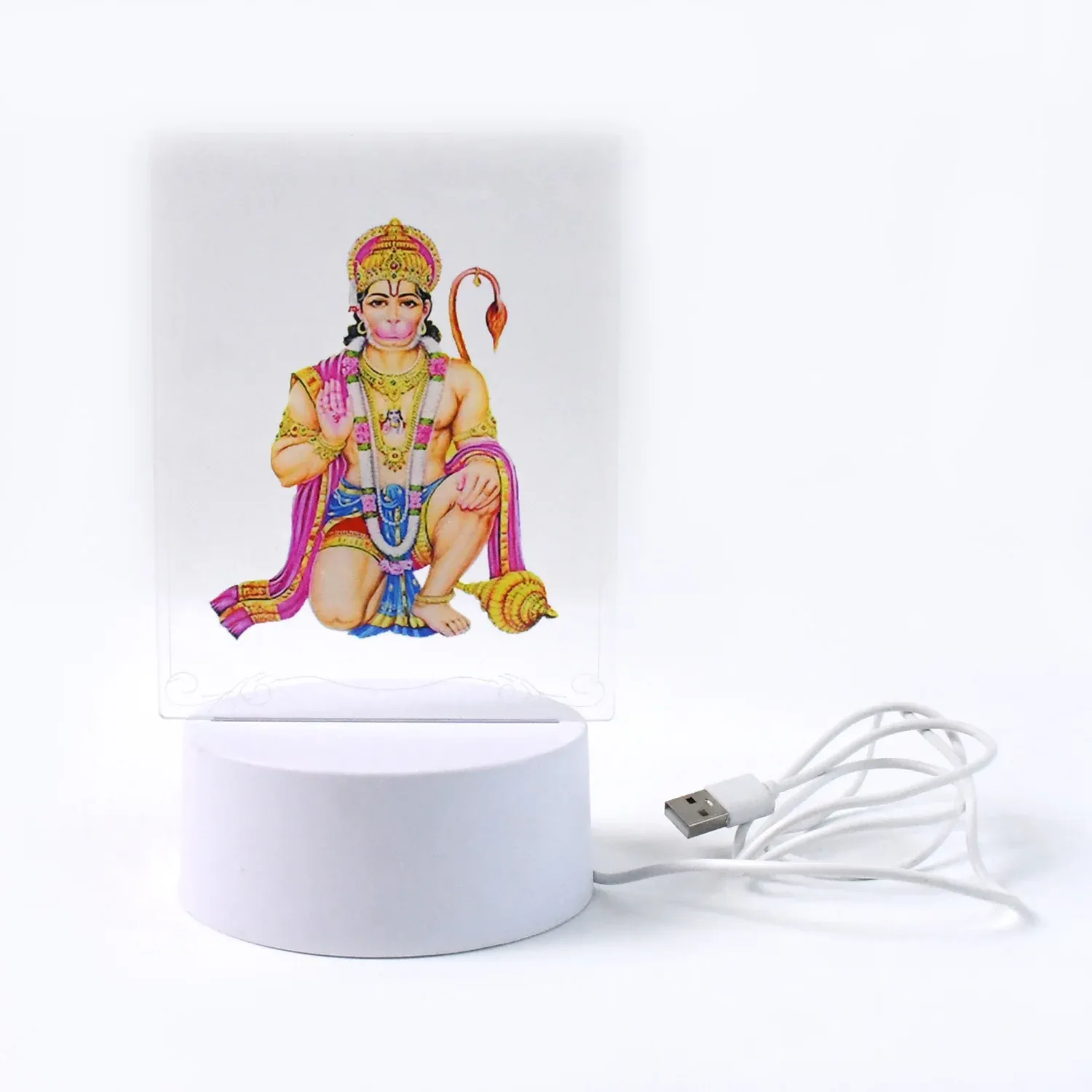 Beautiful 3D Lord Hanuman Frame with soft white light (1 Pc) - Detailed Feature View 4