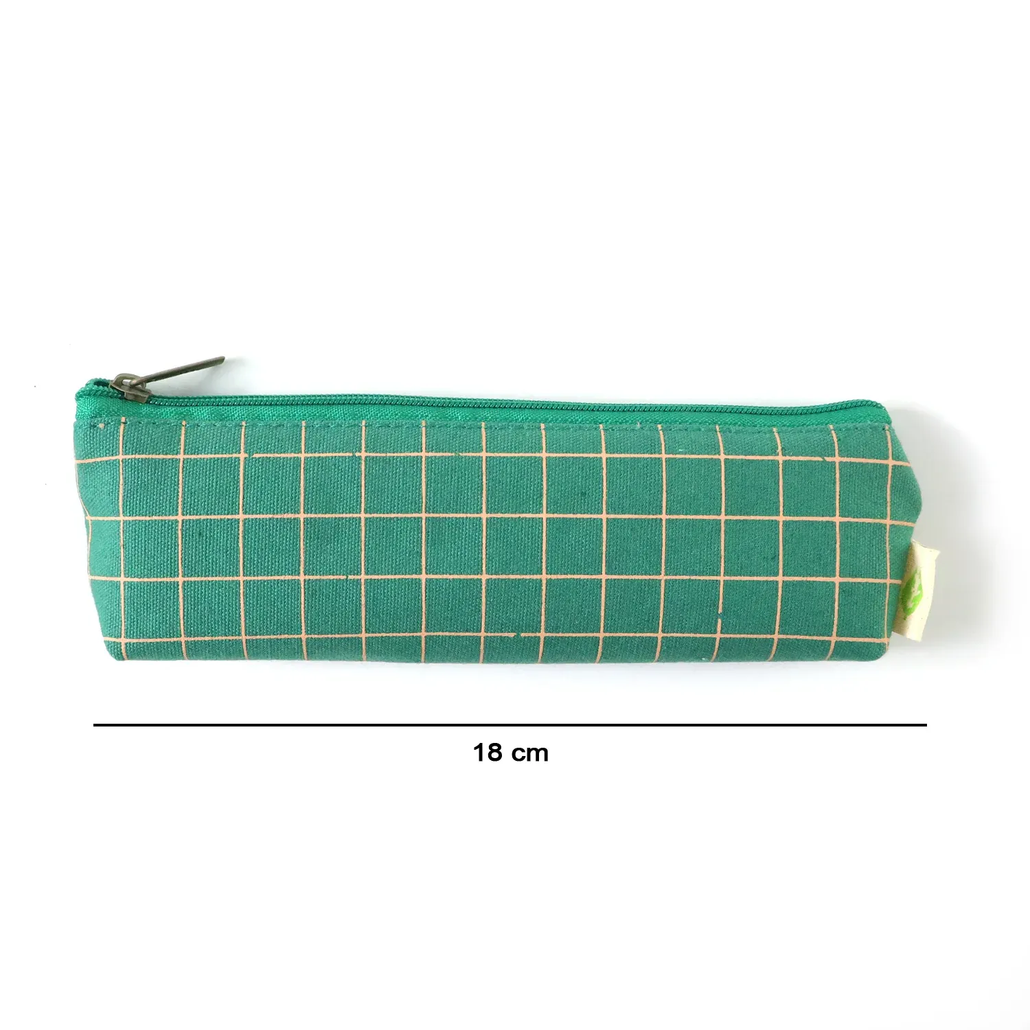 Premium Green Grid Printed Zipper Pencil Pouch Organizer (1 Pc) - Detailed Feature View 5